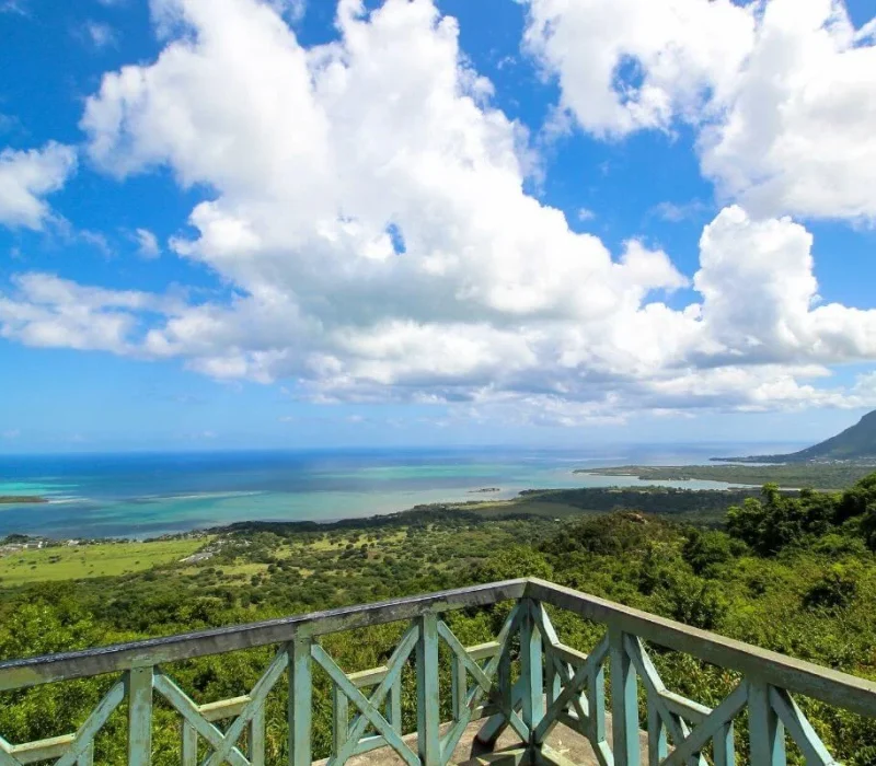 Chamarel viewpoint overlooking the west coast of mauritius