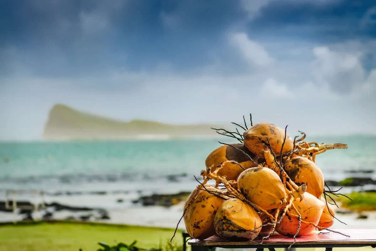 The beach at Cap Malheureux looking out towards Coin de Mire, northern Mauritius