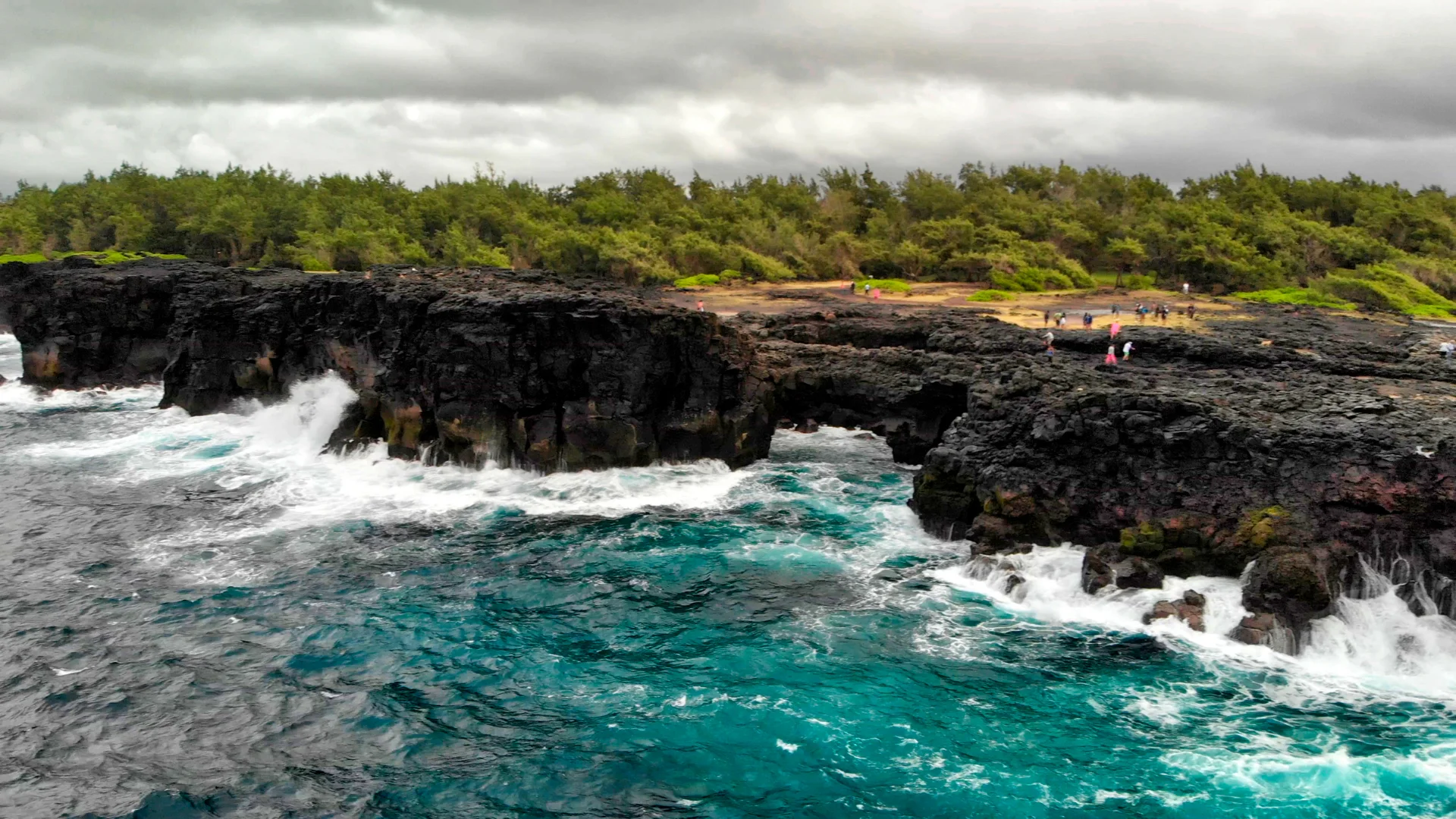 The natural lava arch of Pont Naturel on the south coast of Mauritius