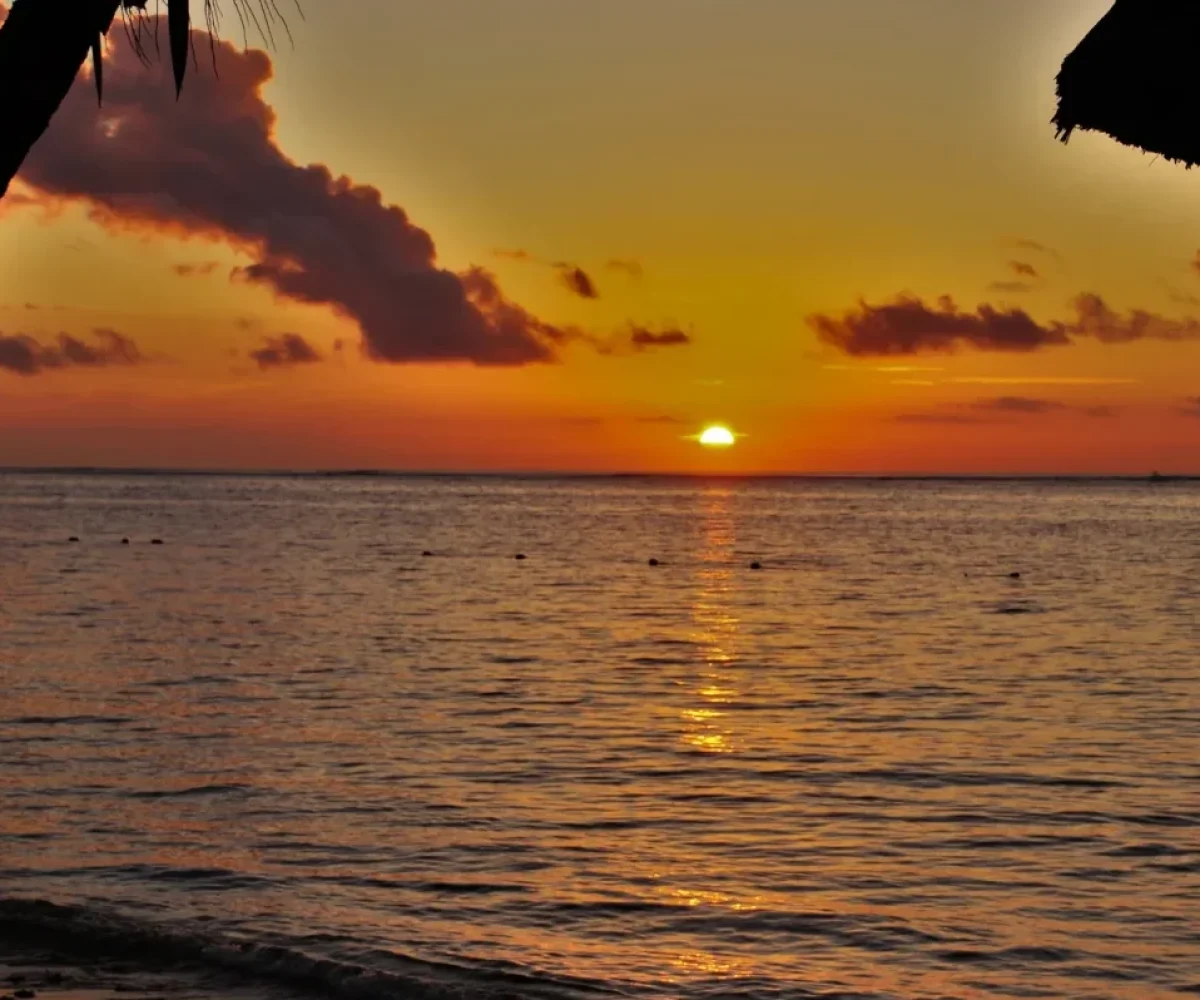Sunset over the west coast of Mauritius near Tamarin